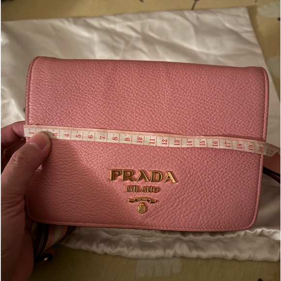 authentic Prada Pink Vitello Daino Leather Flap Crossbody Bag - Picture 15 of 16
